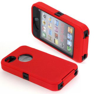 New 2012 Shock Proof Red Black Full Protection Case Cover FOR iPHONE 4 
