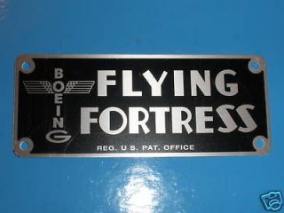 17 Flying Fortress Instrument Panel Aviation Placard Data Plate WW 