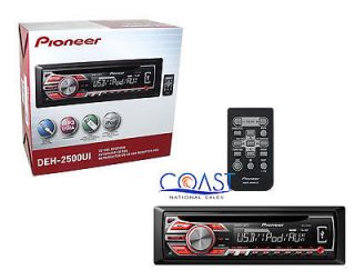 PIONEER DEH 2500UI CD//USB RECEIVER W/PANDORA , IPOD & IPHONE 