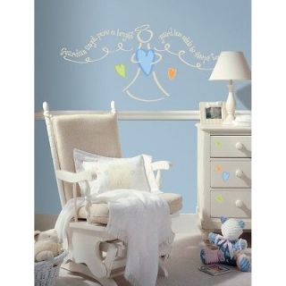 New GUARDIAN ANGEL PRAYER WALL DECALS Baby Boys Nursery Stickers Mural