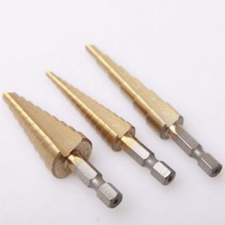 Newly listed 3 Pc Set Titanium Coated Step Drill Bits M2 Power 
