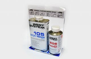 WEST SYSTEM A PACK 105 EPOXY RESIN + 206 HARDENER 1.2KG BOAT REPAIRS