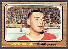 1966 67 TOPPS HOCKEY #74 DAVE BALON VG EX MONTREAL CANADIENS CARD