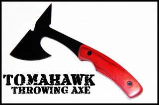 TOMAHAWK THROWING AXE w/ SHEATH OUTDOOR TACTICAL HATCHET Knife WOOD 