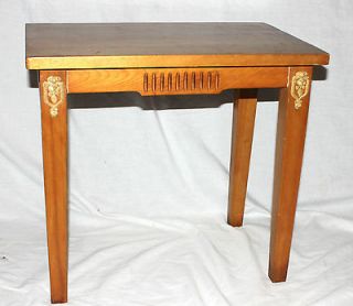 vintage wood side accent end table gesso decorative trim time