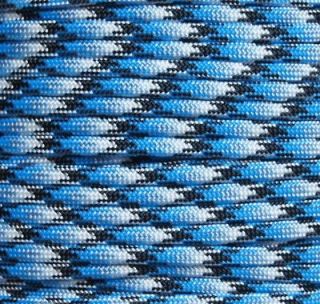 550 Paracord Mil Spec Type III 7 strand parachute cord Blue Snake 100