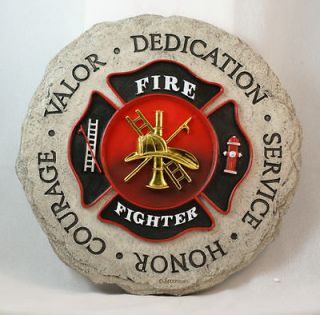 Fire Fighter Fireman Valor Honor Dedication Wall Plaque Stepping Stone 