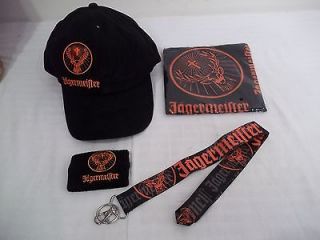 NEW Jagermeister Ball cap hat Knit wrist band hankerchief and 