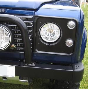 Halogen Crystal headlamps for Land Rover Defender head lights H4 round 