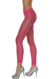 1980s Neon Pink Footless Tights Cyndi Lauper Fancy Dress One Size