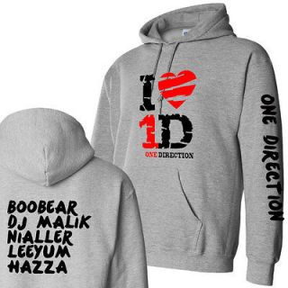 new I LOVE ONE DIRECTION hoodie ADULT YOUTH sweater sweatshirt 3 side 