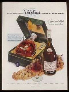 1950 Remy Martin Louis XIII cognac bottle & case photo vintage print 
