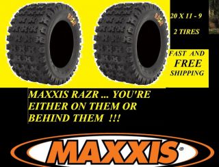 PAIR (2) 20x11 9 MAXXIS RAZR 6 PLY SPORT ATV TIRES , TWO TIRES TO YOUR 