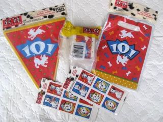 102 101 Dalmatians Party Banner Stickers Streamer Bags x8 Flag Favors 