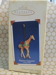 NIB RARE 2005 Hallmark Ornament   Proud Giraffe   Carousel Ride