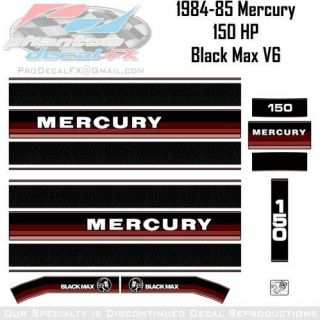 1984 85 Mercury 150 HP Black Max V6 Outboard Reproduction 17 Pc