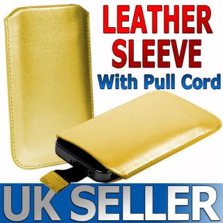 golden leather case cover pouch fit nokia c5 03 c503