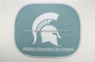 michigan state spartans baby on board car window shade time