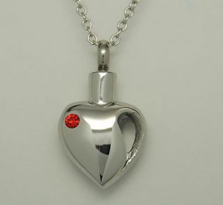 MISSING PIECE OF MY HEART CREMATION URN NECKLACE STAINLESS HEART URN 