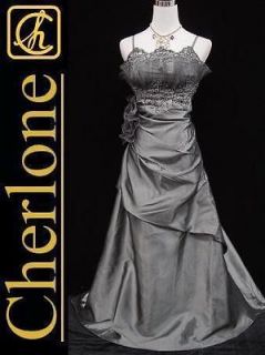 Newly listed Cherlone Satin Grey Lace Long Ball Gown Wedding/Evenin 