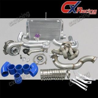 CXRacing Corolla AE86 4AGE T3 Turbo Intercooler kit Top Mount+Downpipe 
