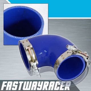 Blue 3.0 to 3.0 Elbow Silicone Hose+2X T Bolt Clamp (Fits 1991 