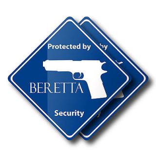 Set of 2 Security Decals for Beretta 92 92fs px4 390 grips magazine 