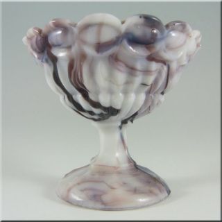 victorian purple malachite slag glass footed bowl dish  32 