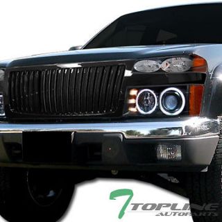 BLK VERTICAL FRONT HOOD BUMPER GRILL GRILLE ABS 04 07 CHEVY COLORADO 
