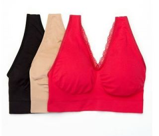 Rhonda Shear Seamless Ahh Ahhh Bra with Removable Pads 3 Pack NWT 
