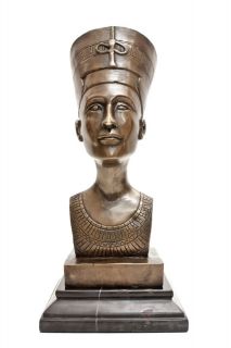 Bronze Art Sculpture Ancient Egyptian Queen Nefertiti Bust