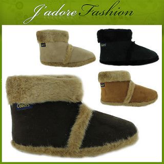 NEW MENS COOLERS FLUFFY MICROSUEDE SNUGG FLAT ANKLE SLIPPER BOOTS 