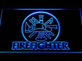 Newly listed b440 b Fire Fighter Ladder AXE Helmet Neon Light Sign