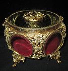 Vintage Neoclassical JEWELED Vanity Dresser Jewelry casket Box 