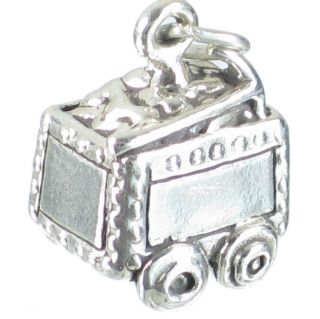 Ore Cart Sterling Silver Charm .925 x 1 Mining Miner Carts Charms 