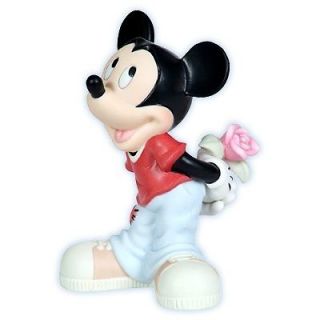 Precious Moments Disney Mickey Mouse Rose Love Porcelain Figurine 