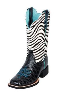Ariat Western Boots Womens Quickdraw 9 B Black Anteater Zebra 10006718