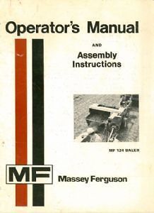 massey ferguson 124 baler operators manual mf124 