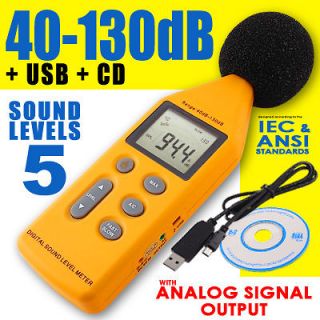 digital sound level meter decibel logger 40 130 db usb