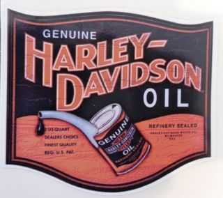 vintage harley davidson motor oil sticker 3 inch time left