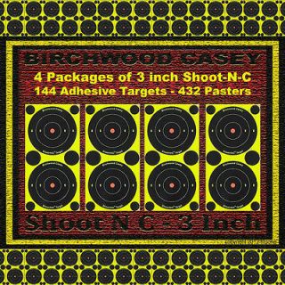 144 Birchwood Casey 3 inch Shoot N C Adhesive Targets with 432 Pasters 