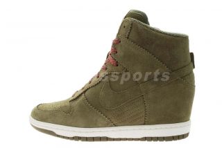 Nike Wmns Dunk Sky HI Olive Green Womens Shoes Wedges 528899 200