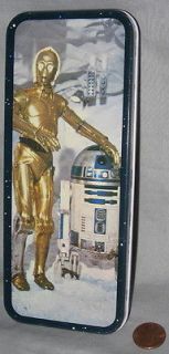 PENCIL CASE metal TIN 80 vintage C 3PO R2 D2   Star Wars