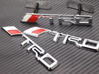 set TRD logo Chrome Metal 3D Grill badge grille emblem Toyota Camry 