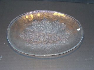 HUGE Kosta Boda Studio Art Glass Leaf Plate by Ann Warff Un Signed