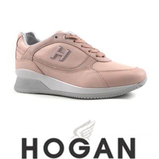 HOGAN WOMENS SNEAKERS SHOES IN LIGHT PINK CALF LEATHER SIZE US 5.5 