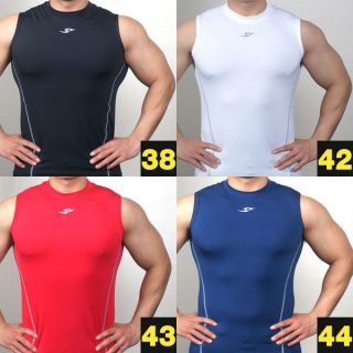 Mens sports Compression sleeveless tights Under Layer Tank Top skin 