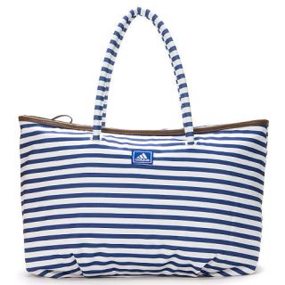 BN Adidas Naval Stripes Shoulder Tote Shopper Bag White w/ Blue 