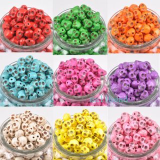 20/40/80/160pc​s Turquoise Skull Head Spacer Beads 9 Colors 0177BZ 