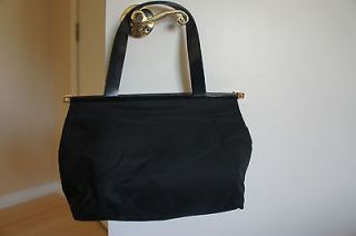 vintage versace leather nylong black bag purse tote